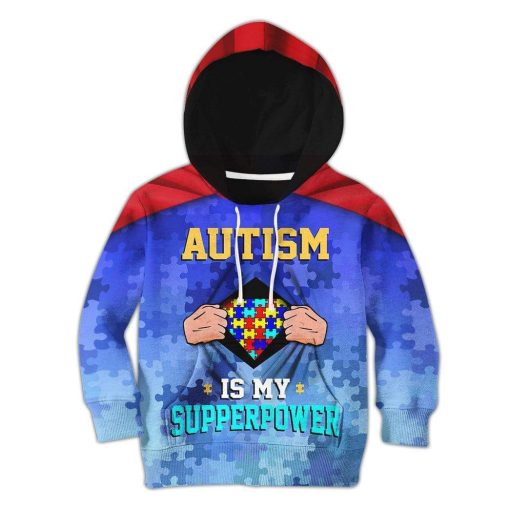 9Heritages 3D Kids Autism Is My Superpower Custom Hoodies Apparel