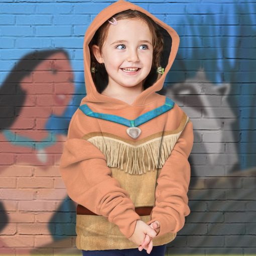 9Heritages 3D Kids Pocahontas Princess Custom Tshirt Hoodie Appreal