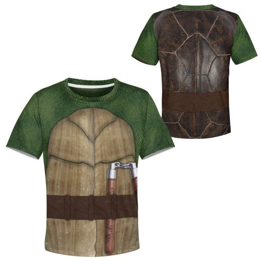 9Heritages 3D Michelangelo TMNT Mike Mikey Cosplay Custom Tshirt Hoodie Apparel Kids