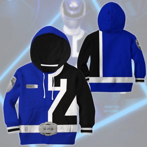 9Heritages 3D Power Rangers SPD Blue Tshirt Hoodie Kids