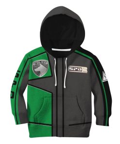 9Heritages 3D Power Rangers SPD Green Uniform Tshirt Hoodie Kids