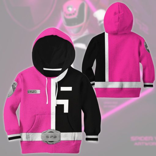 9Heritages 3D Power Rangers SPD Pink Tshirt Hoodie Kids