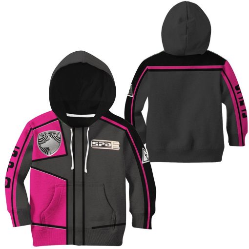 9Heritages 3D Power Rangers SPD Pink Uniform Tshirt Hoodie Kids