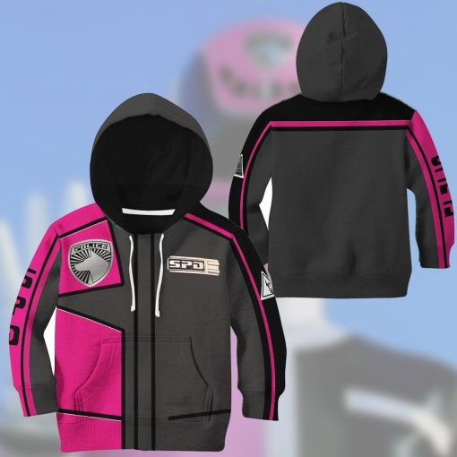 9Heritages 3D Power Rangers SPD Pink Uniform Tshirt Hoodie Kids