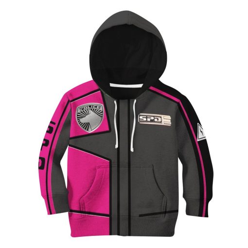 9Heritages 3D Power Rangers SPD Pink Uniform Tshirt Hoodie Kids