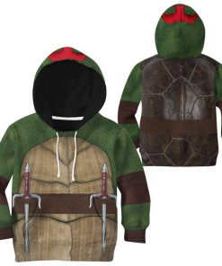 9Heritages 3D Raphael Raph TMNT Cosplay Custom Tshirt Hoodie Apparel Kids