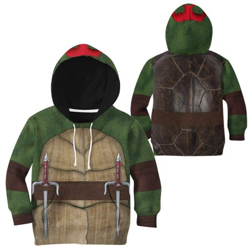 9Heritages 3D Raphael Raph TMNT Cosplay Custom Tshirt Hoodie Apparel Kids