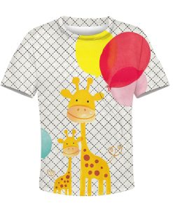 9Heritages Giraffe with balloon Kid Custom Hoodies T-shirt Apparel