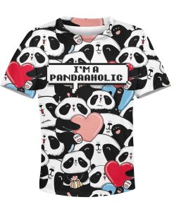 9Heritages I Am A PandaAholic Kid Custom Hoodies T-shirt Apparel