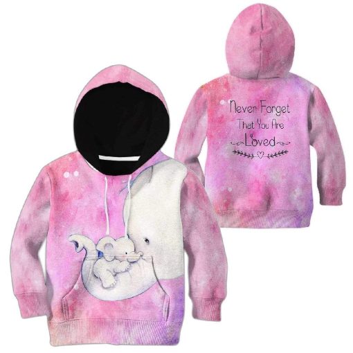 9Heritages Kid Custom Hoodies T-shirt Cute Girl Elephant Never forget that you are loved