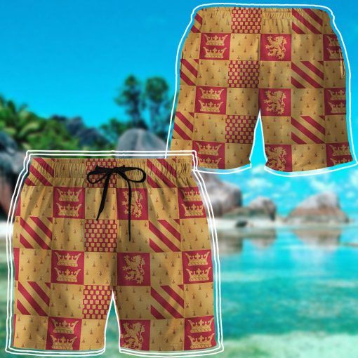 9Heritages 3D H.P Gryffindor House Custom Men Short