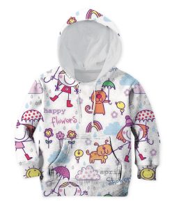 9Heritages Little Girl And Her Pets In Rainny Day Custom Hoodies T-shirt Apparel