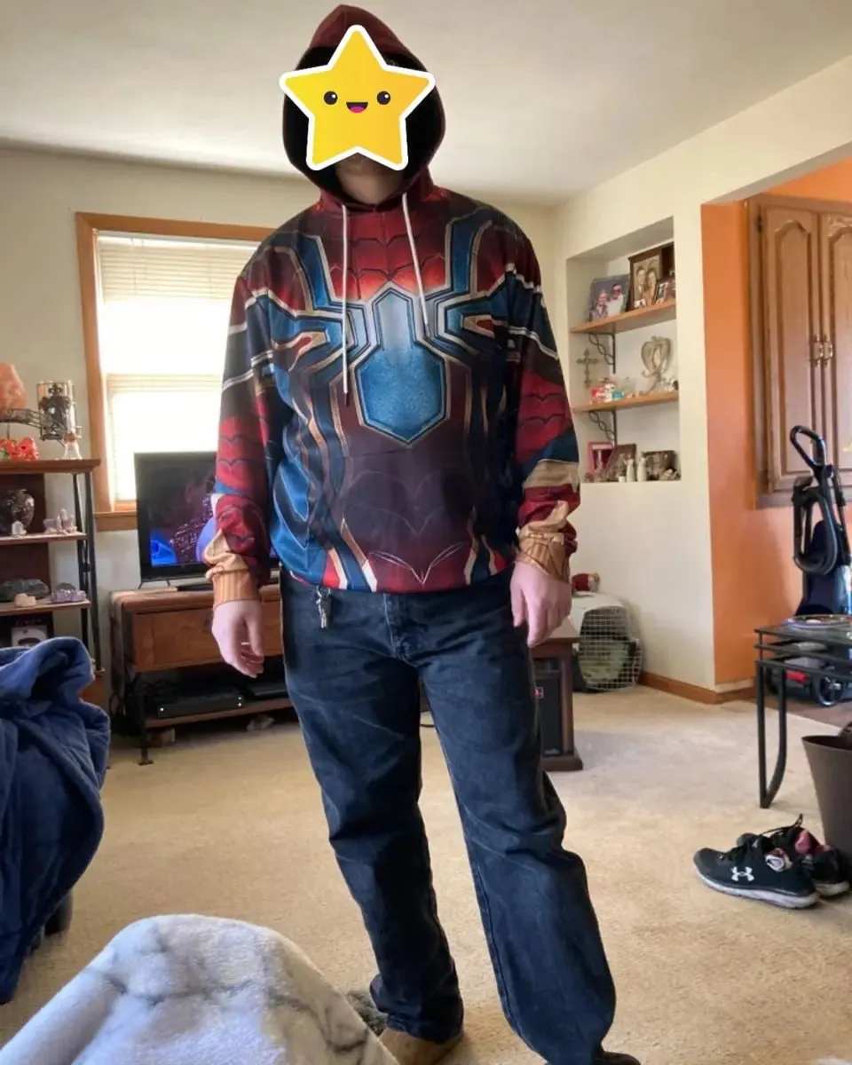 Click to view full screen 9Heritages 3D Spiderman Iron Spider Custom Hoodie Apparel photo review