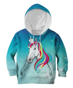 9Heritages Unicorn With Middle Finger Custom Hoodies T-shirt Apparel