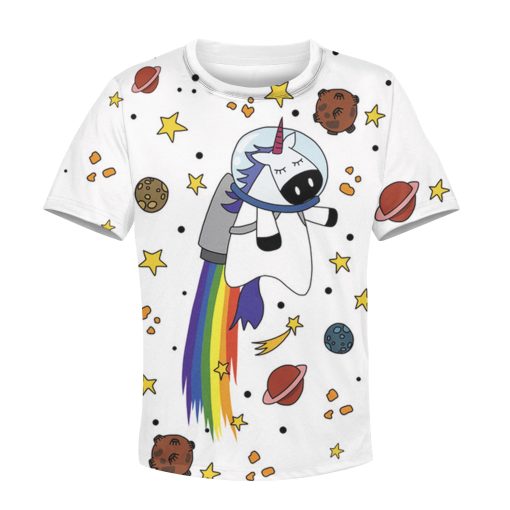 9Heritages Unicorn with planets Kid Custom Hoodies T-shirt Apparel