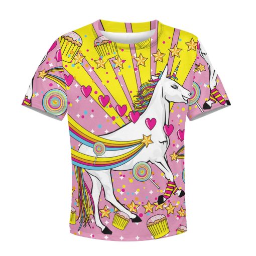 9Heritages Unicorn with sweet heart Kid Custom Hoodies T-shirt Apparel