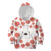 9Heritages White Bear Overflowing In Red Roes Custom Hoodies T-shirt Apparel