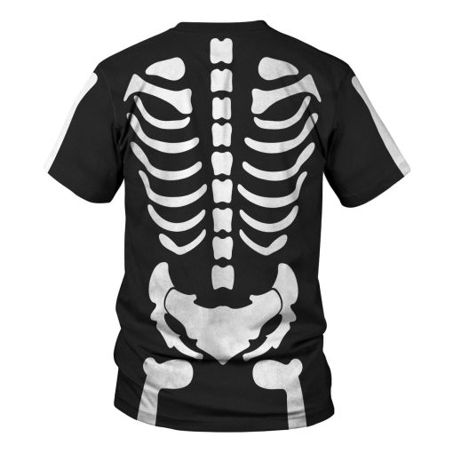 9Heritages Skeleton Bone Print Halloween Fancy Dress Costume Hoodie Sweatshirt T-Shirt Tracksuit