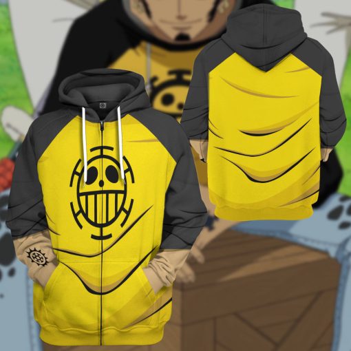 9Heritages 3D One Piece Trafalgar DW ater Law Custom Hoodie Tshirt Apparel