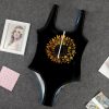 9Heritages 3D Sunflower Skulls Custom One Piece Swimsuit