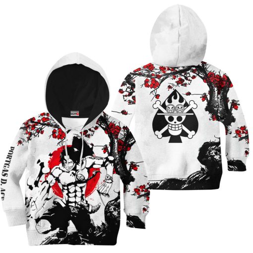 9Heritages 3D One Piece Portgas D. Ace Kids Hoodie Custom Anime Clothes Japan Style VA0612