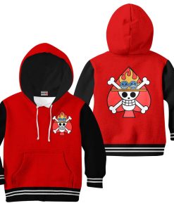 9Heritages 3D One Piece Ace Symbol Kids Hoodie Custom Anime Clothes VA1312