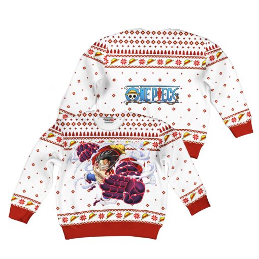 9Heritages 3D One Piece Luffy Gear 4 Kids Anime Ugly Christmas Sweater