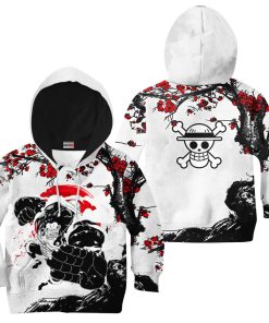 9Heritages 3D One Piece Luffy Gear 4 Kids Hoodie Custom Anime Clothes Japan Style VA0612