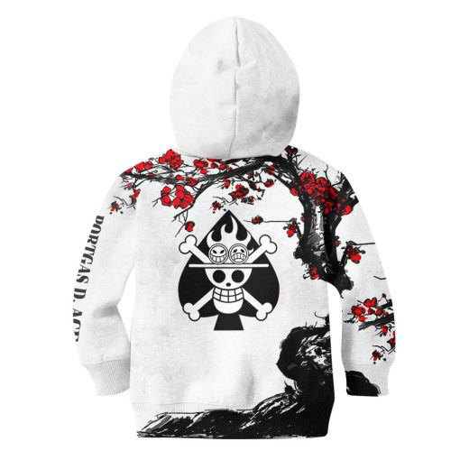 9Heritages 3D One Piece Portgas D. Ace Kids Hoodie Custom Anime Clothes Japan Style VA0612