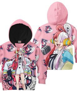 9Heritages 3D One Piece Red Uta Kids Hoodie Custom Anime Merch Clothes