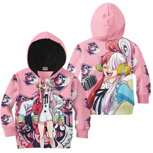 9Heritages 3D One Piece Red Uta Kids Hoodie Custom Anime Merch Clothes