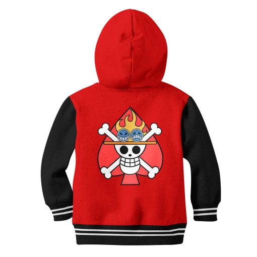 9Heritages 3D One Piece Ace Symbol Kids Hoodie Custom Anime Clothes VA1312