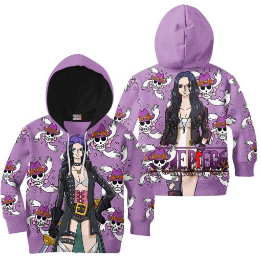 9Heritages 3D One Piece Red Nico Robin Kids Hoodie Custom Anime Merch Clothes