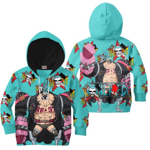 9Heritages 3D One Piece Red Franky Kids Hoodie Custom Anime Merch Clothes