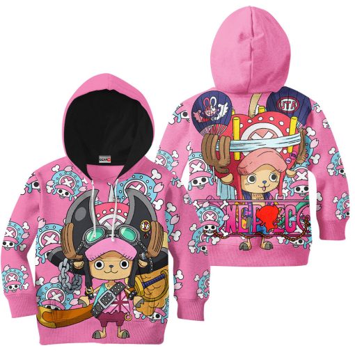 9Heritages 3D One Piece Red Tony Tony Chopper Kids Hoodie Custom Anime Merch Clothes