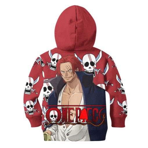 9Heritages 3D One Piece Red Shanks Kids Hoodie Custom Anime Merch Clothes