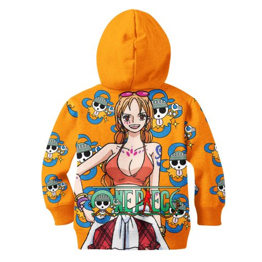 9Heritages 3D One Piece Red Nami Kids Hoodie Custom Anime Merch Clothes