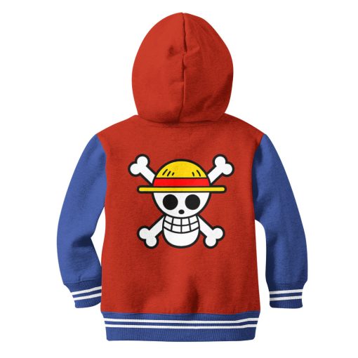 9Heritages 3D One Piece Luffy Symbol Kids Hoodie Custom Anime Merch Clothes VA1312