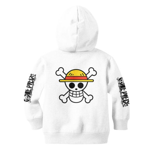 Luffy Gear 5 White Kids Hoodie One Piece Custom Anime