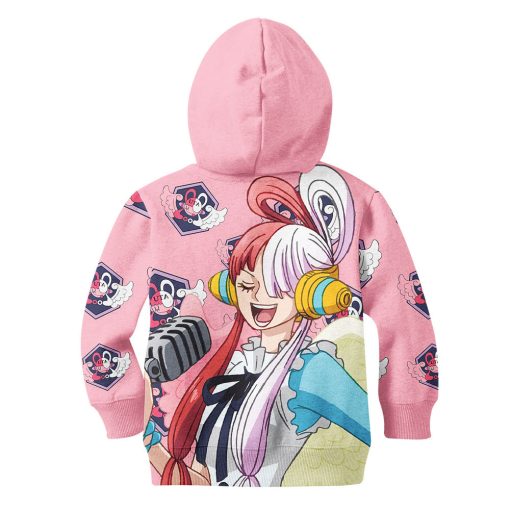 9Heritages 3D One Piece Red Uta Kids Hoodie Custom Anime Merch Clothes