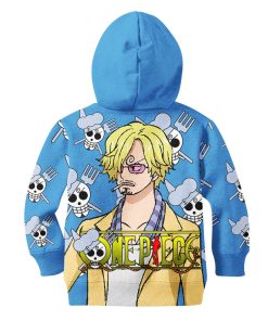 9Heritages 3D One Piece Red Sanji Kids Hoodie Custom Anime Merch Clothes
