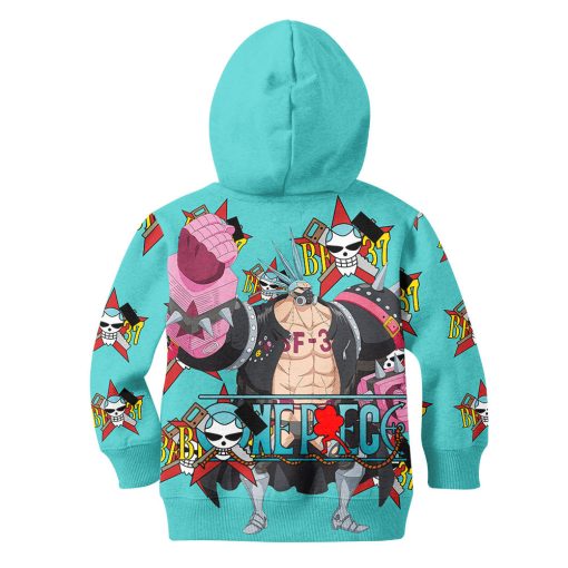 9Heritages 3D One Piece Red Franky Kids Hoodie Custom Anime Merch Clothes