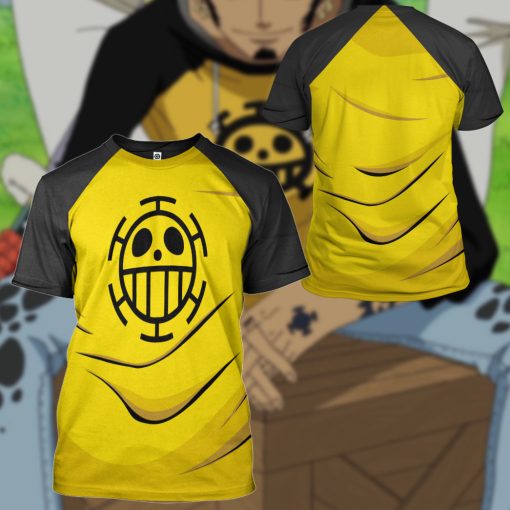 9Heritages 3D One Piece Trafalgar DW ater Law Custom Hoodie Tshirt Apparel