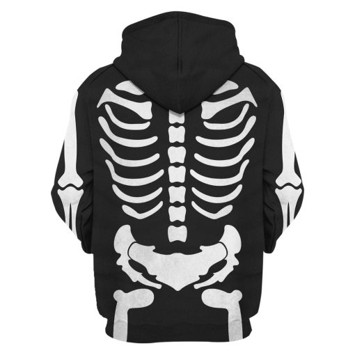 9Heritages Skeleton Bone Print Halloween Fancy Dress Costume Hoodie Sweatshirt T-Shirt Tracksuit