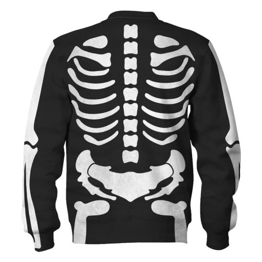 9Heritages Skeleton Bone Print Halloween Fancy Dress Costume Hoodie Sweatshirt T-Shirt Tracksuit