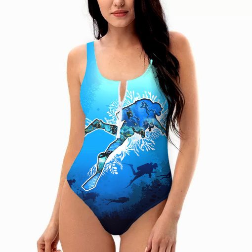 9Heritages 3D Scuba Diving One Piece Swimsuit