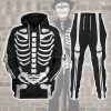 9Heritages Skeleton Bone Print Halloween Fancy Dress Costume Hoodie Sweatshirt T-Shirt Tracksuit