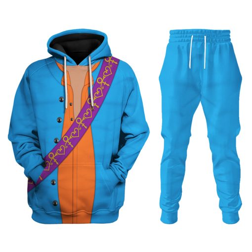 9Heritages Prince Suit Turquoise and Orange All-Over Print Unisex Pullover Hoodie, Sweatshirt, T-Shirt, and Swatpants