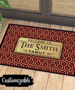 Custom Family Name Retro Doormat Overlook Hotel Carpet Pattern Shining Pattern