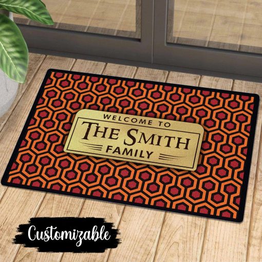 Custom Family Name Retro Doormat Overlook Hotel Carpet Pattern Shining Pattern